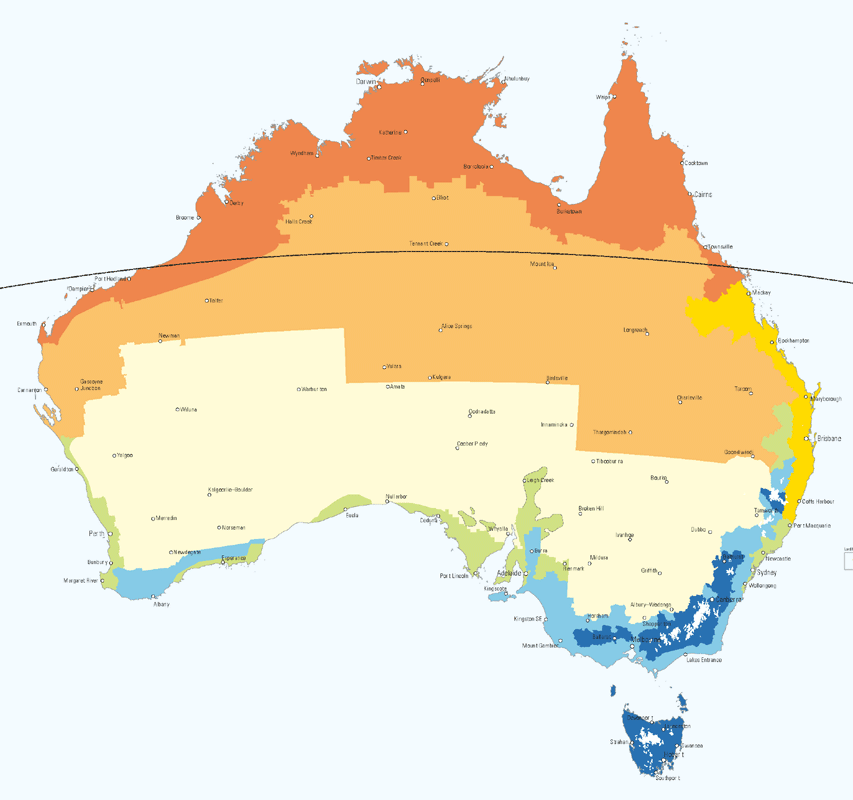 Australia climate zones